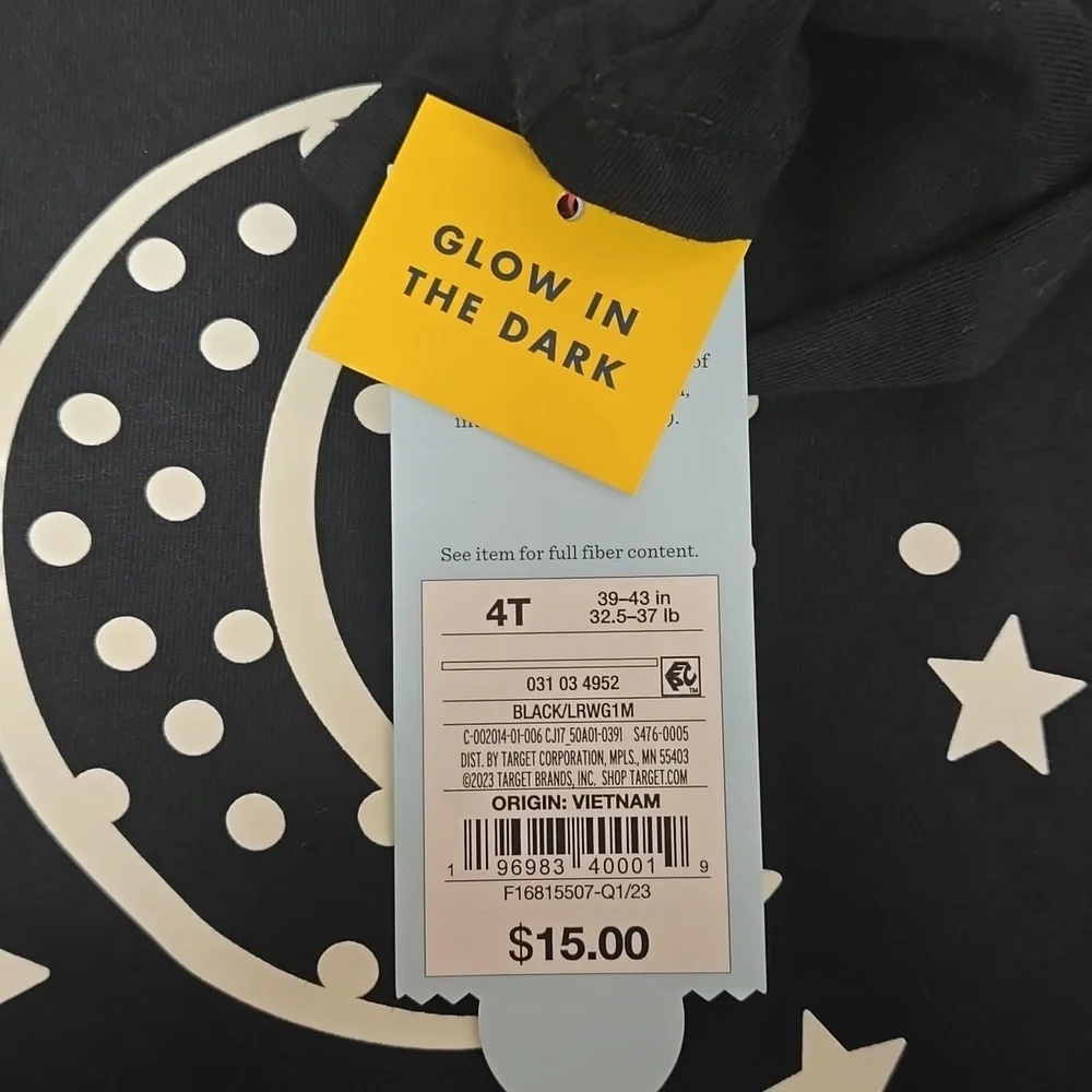 Girls Glow in the Dark Moon & Stars Halloween Outfit Shirt & Leggings Set | 4T